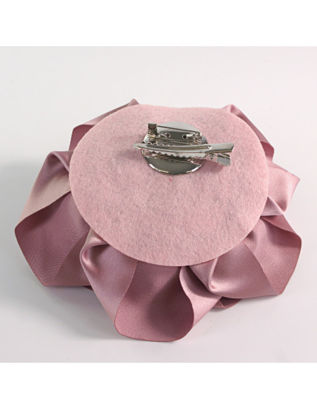 KWIAT Z MATERIAŁU RÓŻA BROSZKA PRZYPINKA LOLITA AKCESORIA 12 CM BRUDNY RÓŻ