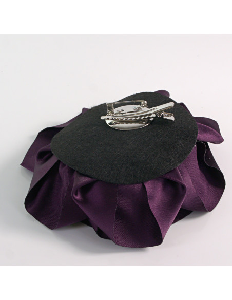 KWIAT Z MATERIAŁU RÓŻA BROSZKA PRZYPINKA LOLITA AKCESORIA 12 CM FIOLETOWY