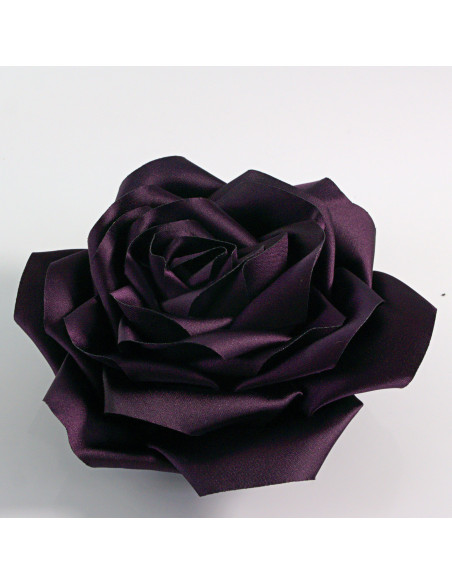 KWIAT Z MATERIAŁU RÓŻA BROSZKA PRZYPINKA LOLITA AKCESORIA 12 CM FIOLETOWY