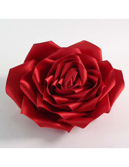 KWIAT Z MATERIAŁU RÓŻA BROSZKA PRZYPINKA LOLITA AKCESORIA 12 CM CZERWONY