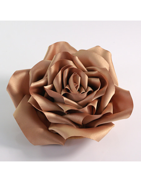 KWIAT Z MATERIAŁU RÓŻA BROSZKA PRZYPINKA LOLITA AKCESORIA 12 CM BEŻOWY