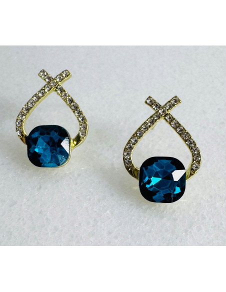 Kolczyki TURKUSOWY KAMIEŃ Lolita Accessories srebrny sztyft 925