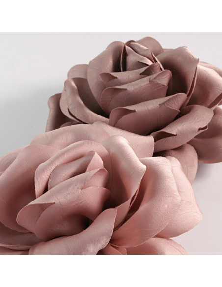 KWIAT Z MATERIAŁU RÓŻA BROSZKA PRZYPINKA LOLITA AKCESORIA 14 CM BRUDNY RÓŻ