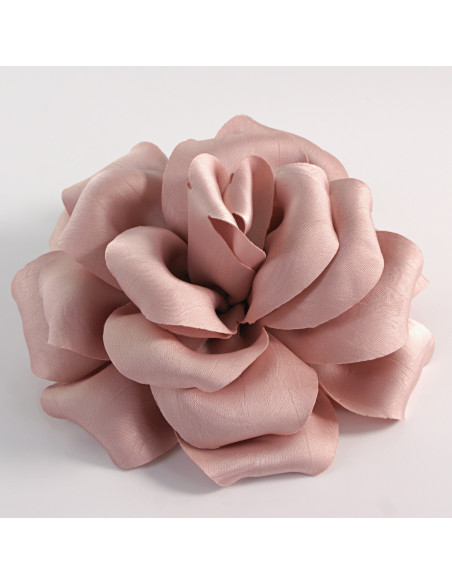 KWIAT Z MATERIAŁU RÓŻA BROSZKA PRZYPINKA LOLITA AKCESORIA 14 CM BRUDNY RÓŻ