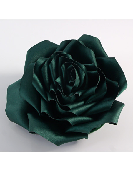 KWIAT Z MATERIAŁU RÓŻA BROSZKA PRZYPINKA LOLITA AKCESORIA 12 CM ZIELONY