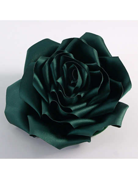 KWIAT Z MATERIAŁU RÓŻA BROSZKA PRZYPINKA LOLITA AKCESORIA 12 CM ZIELONY