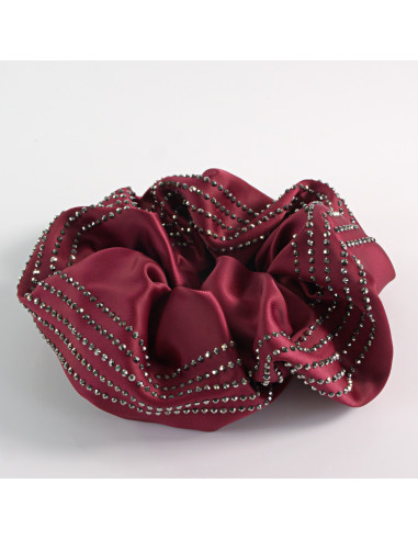 Gumka do włosów SCRUNCHIE WIECZOROWA  MAXI 12 CM Lolita Akcesoria BORDOWY