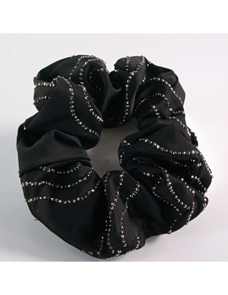 Gumka do włosów SCRUNCHIE WIECZOROWA  MAXI 12 CM Lolita Akcesoria CZARNY