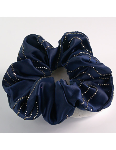 Gumka do włosów SCRUNCHIE WIECZOROWA  MAXI 12 CM Lolita Akcesoria GRANATOWY