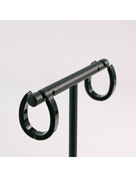 KOLCZYKI ZE STALI CHIRURGICZNEJ  LOLITA AKCESORIA SZEROKIE  CZARNE