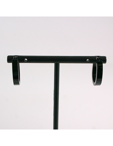 KOLCZYKI ZE STALI CHIRURGICZNEJ  LOLITA AKCESORIA SZEROKIE  CZARNE