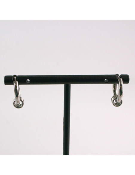 KOLCZYKI ZE STALI CHIRURGICZNEJ  LOLITA AKCESORIA 1,8 cm SREBRNE