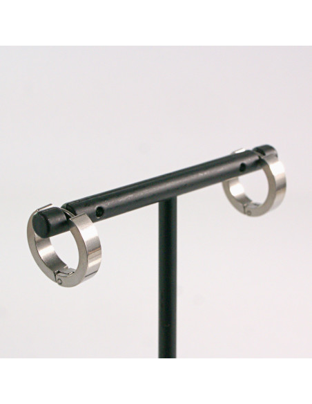 KOLCZYKI ZE STALI CHIRURGICZNEJ  LOLITA AKCESORIA 1,4 cm  SZEROKIE SREBRNE