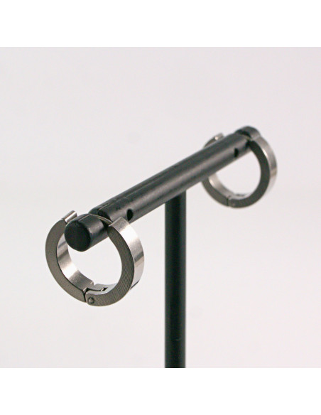 KOLCZYKI ZE STALI CHIRURGICZNEJ  LOLITA AKCESORIA 1,4 cm  SZEROKIE SREBRNE