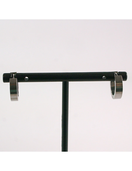 KOLCZYKI ZE STALI CHIRURGICZNEJ  LOLITA AKCESORIA 1,4 cm  SZEROKIE SREBRNE