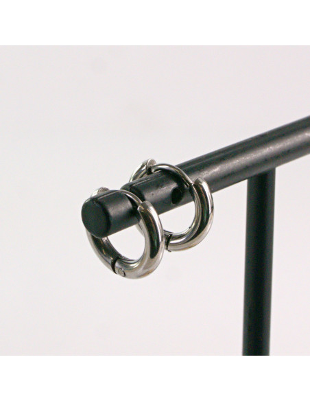 KOLCZYKI ZE STALI CHIRURGICZNEJ  LOLITA AKCESORIA 1,2 cm  SREBRNE KAJDANKI