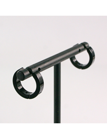 KOLCZYKI ZE STALI CHIRURGICZNEJ  LOLITA AKCESORIA 1,4 cm CZARNE SZEROKIE