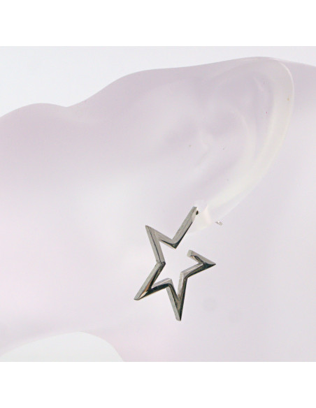 KOLCZYKI ZE STALI CHIRURGICZNEJ  LOLITA AKCESORIA SREBRNE GWIAZDY