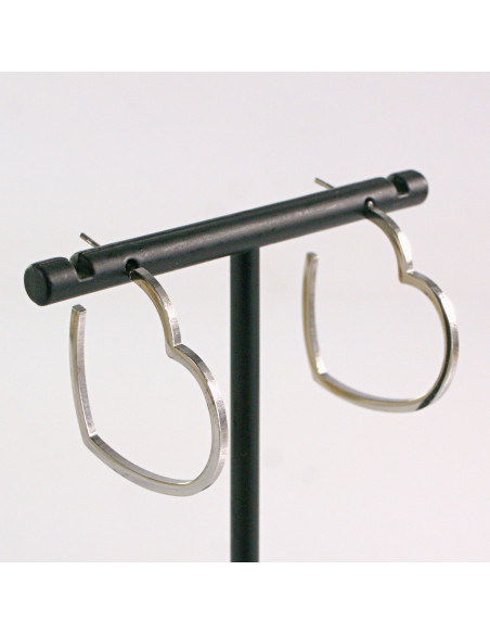 KOLCZYKI ZE STALI CHIRURGICZNEJ  LOLITA AKCESORIA SREBRNE SERCA