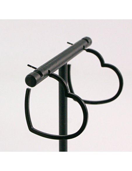 KOLCZYKI ZE STALI CHIRURGICZNEJ  LOLITA AKCESORIA CZARNE SERCA