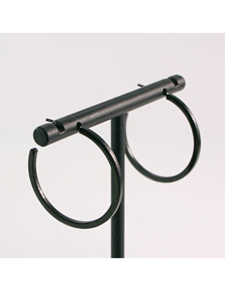 KOLCZYKI ZE STALI CHIRURGICZNEJ  LOLITA AKCESORIA CZARNE KOŁA