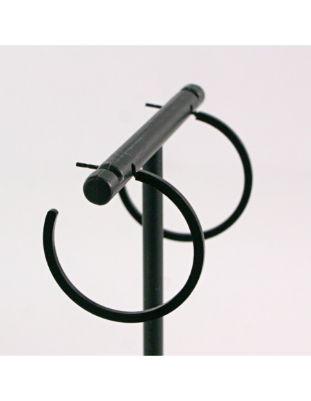 KOLCZYKI ZE STALI CHIRURGICZNEJ  LOLITA AKCESORIA CZARNE KOŁA