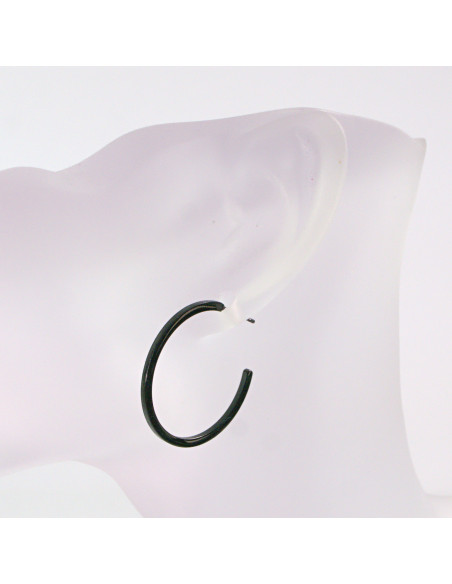 KOLCZYKI ZE STALI CHIRURGICZNEJ  LOLITA AKCESORIA CZARNE KOŁA