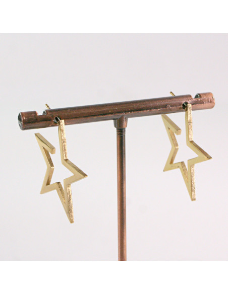 KOLCZYKI ZE STALI CHIRURGICZNEJ  LOLITA AKCESORIA ZŁOTE GWIAZDY GWIAZDA