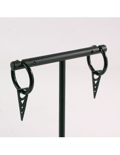 KOLCZYKI ZE STALI CHIRURGICZNEJ  LOLITA AKCESORIA  CZARNE... 2