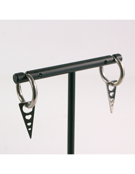 KOLCZYKI ZE STALI CHIRURGICZNEJ  LOLITA AKCESORIA  SREBRNE Z ZAWIESZKĄ