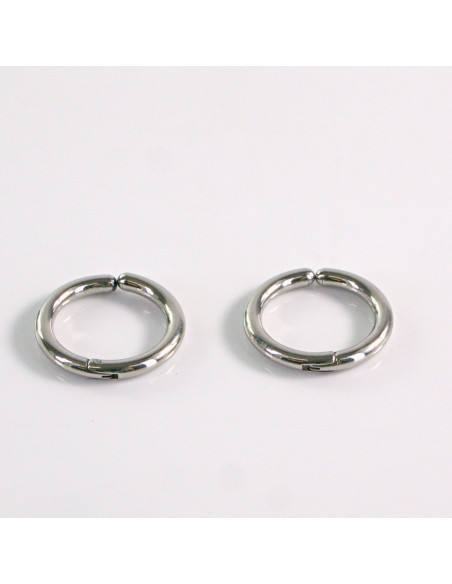 Fake kolczyki nausznica ze stali chirurgicznej Klips Unisex SREBRNY 1,8 cm