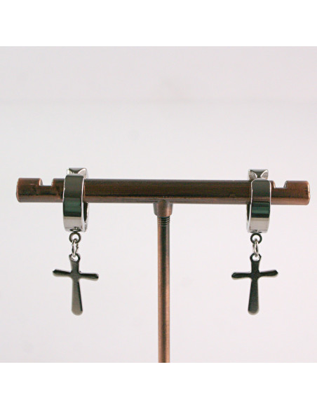 Fake kolczyki nausznica ze stali chirurgicznej Klips Unisex SREBRNY