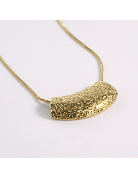 Naszyjnik ze stali chirurgicznej złoty element młotkowany Lolita Akcesoria