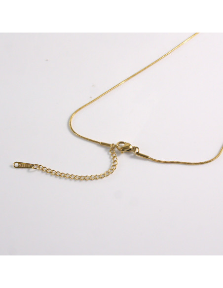 Naszyjnik ze stali chirurgicznej złoty element młotkowany Lolita Akcesoria