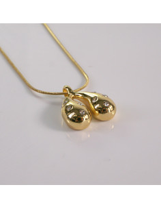 Naszyjnik ze stali chirurgicznej złoty dwie kropelki...