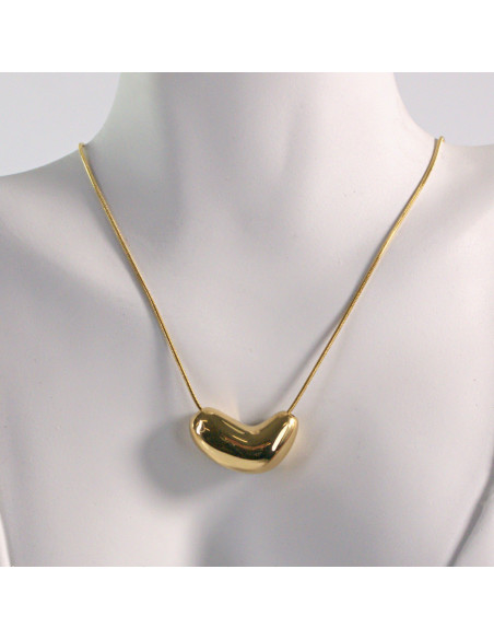 Naszyjnik ze stali chirurgicznej złoty fasolka Lolita Akcesoria