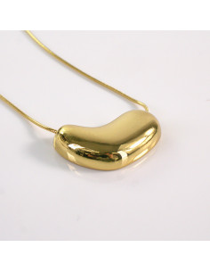 Naszyjnik ze stali chirurgicznej złoty fasolka 2,4 cm...