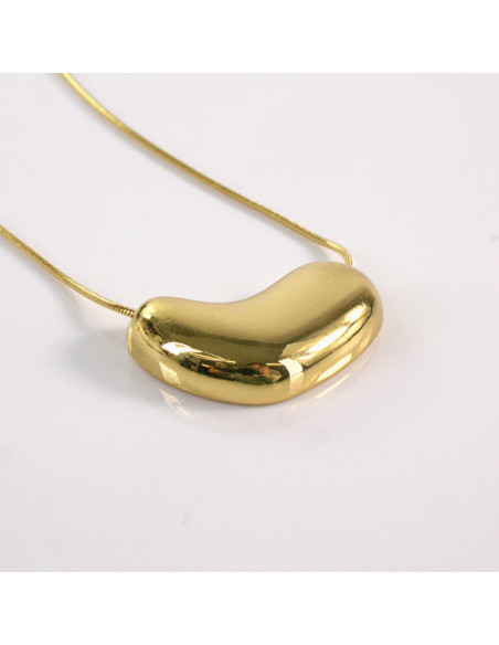 Naszyjnik ze stali chirurgicznej złoty fasolka 2,4 cm Lolita Akcesoria