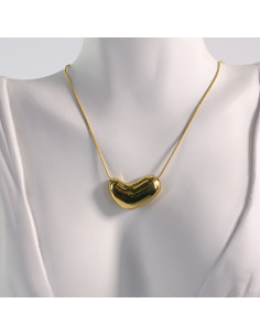 Naszyjnik ze stali chirurgicznej złoty fasolka 2,4 cm... 2