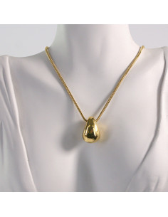 Naszyjnik ze stali chirurgicznej złoty kropla 2,6 cm... 2