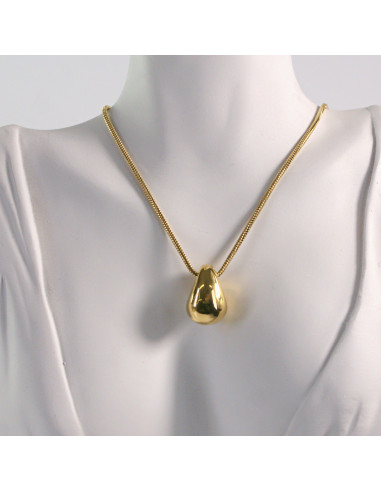 Naszyjnik ze stali chirurgicznej złoty kropla...