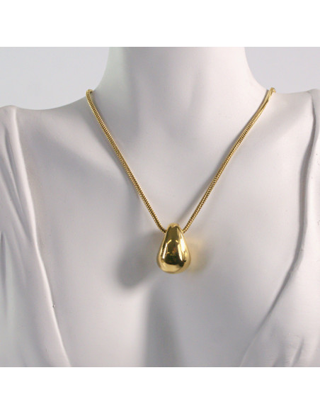 Naszyjnik ze stali chirurgicznej złoty kropla 2,6 cm Lolita Akcesoria