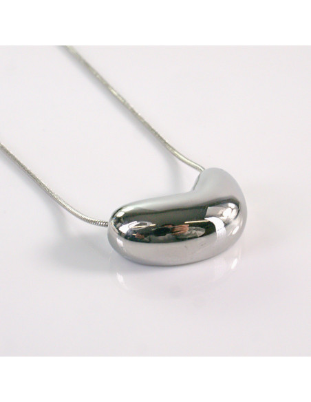 Naszyjnik ze stali chirurgicznej srebrny fasolka 2,3 cm Lolita Akcesoria