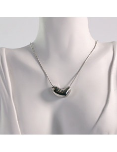 Naszyjnik ze stali chirurgicznej srebrny fasolka 2,3 cm... 2