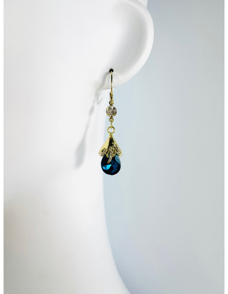 Kolczyki z TURKUSOWĄ ŁEZKĄ Lolita Accessories srebrny sztyft 925