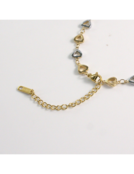 Naszyjnik ze stali chirurgicznej srebrno złote serduszka Lolita Akcesoria