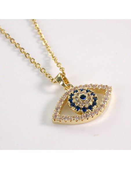 Naszyjnik ze stali chirurgicznej złote oko Lolita Akcesoria