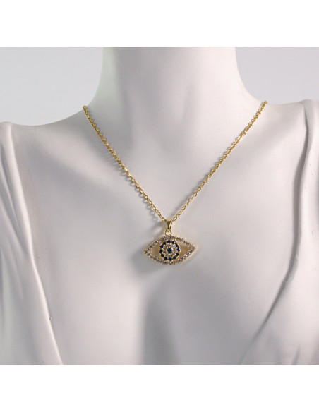 Naszyjnik ze stali chirurgicznej złote oko Lolita Akcesoria