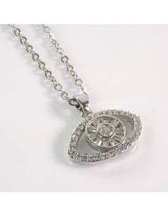 Naszyjnik ze stali chirurgicznej srebrne oko Lolita...
