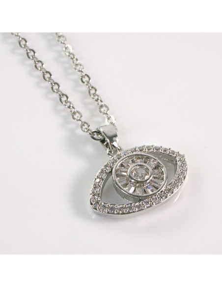 Naszyjnik ze stali chirurgicznej srebrne oko Lolita Akcesoria